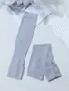 Mangas de Gelo de Verão para Mulheres, Mangas de Braço Antiderrapantes com Proteção Solar, Mangas de Braço de Seda Gelada Plus Size com Proteção UV, Mangas Respiráveis para Ciclismo e Direção, Finas