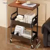 Estante de almacenamiento móvil multicapa para sala de estar, de pie con ruedas, carrito pequeño estilo vintage, estante de almacenamiento para snacks en casa