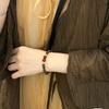 Livro Capa Vermelha com Sândalo Dourado Natural e Pulseira de Ágata Vermelha Pulseira de Madeira para Menina/Homem com Contas de Buda