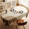 Venta al por mayor del fabricante: Mantel Estilo Wabi-Sabi, Impermeable al Aceite, Resistente al Calor, Lavable, Ambiente de Lujo Sencillo, Mantel Rectangular de PVC para Mesa de Café