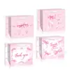Bc012 Exportido Xadrez Laço Rosa Agradecimento Festa de Aniversário Presente Bolsa de Mão Papel Decorativo