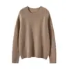 Suéter de Punto Holgado Suéter de Cuello Redondo para Mujer Nuevo Engrosado Cachemir Perezoso Estilo Suave Otoño e Invierno Puro