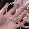 Pulseira Fashion Estilo Étnico Oca Exquisita com Contas Bolinha de Prata 925 Banhada com Nove Contas Giratórias Pulseira de Empurrar e Puxar para Mulheres