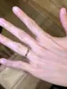 Anillo Geométrico Minimalista Sencillo con Pedrería Azul Real, Diseño Geométrico Irregular de Lujo Ligero, Anillo Abierto para Dedo Índice