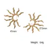 Pendientes Transfronterizos Europeos y Americanos para Mujer Acero Inoxidable Girasol Geométricos Retro Lujo Ligero Pendientes de Acero de Titanio de Gama Alta Fábrica al por Mayor