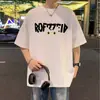 Camisetas de Manga Corta Transfronterizas para Niños y Niñas, Dibujos Animados Hip-Hop Estilo Ins Boyfriend Pareja Tops Casuales, Camisetas de Manga Media de Verano