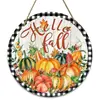Retro Americano Cosecha Otoño Bienvenida Logo Pintura en Madera Colgante de Pared Placa Decorativa para Puerta Interior y Exterior