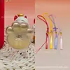 Gato da Sorte 999 Ouro Puro Pingente Dourado com Franjas Série, Cordão para Atrair Riqueza, Popular em Transmissões Ao Vivo do Douyin