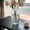Jarrón de cristal en forma de cono, estilo ins nórdico, jarrón transparente grande y simple para bambú hidropónico, decoración de arreglo floral de escritorio y sala de estar