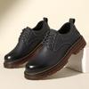 Generación de TikTok cabeza redonda cuero cabeza grande zapatos de cuero otoño nuevos zapatos de trabajo zapatos de hombre negocios casual zapatos de cuero pulido para hombre