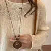 Colar Estilo Étnico Estrela de Pena Madeira Artificial, Corrente de Suéter Versátil Simples Retrô, Acessório de Pescoço Moderno e Elegante Venda por Atacado