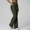 Calça de Yoga Modeladora Cintura Alta Estilo Europeu e Americano, Calça Fitness com Bolso Emagrecedora Levanta Bumbum, Calça Esportiva Feminina de Perna Larga Emagrecidora Flare