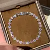 Pulsera de Hebilla Rombo de Circonita Transfronteriza Europea y Americana, Diseño Elegante de Nicho, Pulsera Exquisita, Joyería de Mano Simple y Elegante para Mujeres