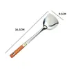 Cabo com grão de madeira panela de aço inoxidável espátula colher de sopa pá de fritar escorredor isolamento térmico utensílios de cozinha conjunto de cozinha para cozinhar