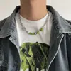 Colar masculino de aço titânio, não desbota, de alta qualidade, versátil, joias da moda hip-hop, acessórios retrô simples e únicos para mulheres