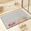 Alfombrilla de Piso para Baño de Dibujos Animados Anime Estilo Nuevo Antisucios Antideslizante Felpudo de Baño Barro de Diatomeas Secado Rápido Absorbente
