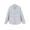 Rumei Marca de Tendencia Estilo Japonés Camisa a Cuadros Sencilla Estilo Universitario para Hombre, Nueva de Verano Transpirable Casual Versátil de Manga Larga