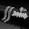 Colar Cubano de Venda Quente da Amazon Cross-Border Tk Liga de Metal Pingente com Letra Inglesa Dann Cravejado de Diamantes Corrente Longa Masculina