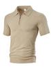 Camisa Polo Casual Suelta de Verano Nueva para Hombre, Jacquard de Toalla, Solapa con Cremallera, Manga Corta