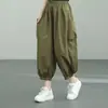 Pantalones de Lino de Algodón Puro Casual para Mujer Verano Nuevo Estilo Coreano Talla Grande Holgados Adelgazantes Cintura Alta Acortados Harem