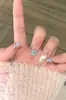Unhas Manuais Vestíveis Populares do Xiaohongshu em Estilo Dopamina, Unhas Doces Francesas Meninas Que Deixam Sua Pele Mais Clara