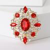 Moda Europeia e Americana Novo Broche Oval de Strass Feminino Palácio Retrô Atmosférico Botão de Xale Casaco Casaco Pin Acessórios