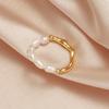 Anillo de Perla de Agua Dulce, Anillo de Nicho Estilo Francés, Tamaño Ajustable, Cordón Elástico, Sensación de Alta Calidad, Sensación de Nicho y Gama Alta