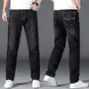 Jeans Delgados de Verano para Hombre, Corte Recto Holgado, Tallas Grandes para Personas Altas y Corpulentas, Pantalones Largos Lavados Azul Oscuro, Modernos