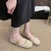 Sapatos Vermelhos de Salto Único para Mulheres, Novos Sapatos Mary Jane Retrô Franceses para Primavera e Outono, Mocassins Baixos, Novo Estilo Ballet Primavera 2026