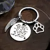 Chaveiro Memorial para Pet Quando Amanhã Asas de Anjo Pegada de Cachorro Pingente Presente de Dia dos Namorados Pingente
