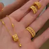 Collar Colgante con Borla Brillante de Satén de Seda, Pendientes Filigrana Tachonados de Diamantes, Anillo Abierto de Encaje Dorado para Mujer