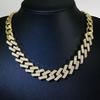 Europa y Estados Unidos nuevo collar para hombre de aleación con costuras de diamante de 15 mm con diamantes, marca de moda, genial, cruzado, hip-hop, cadena cubana