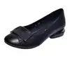 Mocassins de couro macio para mulheres, novo modelo outono 2026, bico redondo, confortáveis, antiderrapantes, estilo delicado, sapatos de salto baixo rasos de um sóburaco