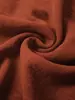 Top de estilo perezoso para mujer, sensación relajada, cárdigan de color rojo ladrillo con cuello en V, tela plisada drapeada, camisa de manga larga fuente