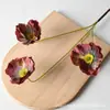 Flores de Amapola Artificiales Simuladas de 3 Cabezas, Adornos de Flores Artificiales de Alta Gama, Ramos para Sala de Estar, Decoraciones para Mesa de Comedor, Adornos de Boda, Fotografía