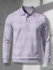 Nuevo Polo Casual de Lujo para Hombre Otoño/Invierno 2026 Cuello Camisero Estilo Old Money Manga Larga Top Estampado Digital para Hombre
