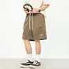 Shorts Casuales Plisados con un Diseño Tridimensional, Nuevo Estilo de Verano, Textura Retro, Corte Holgado, Bordado de Letras, Shorts Deportivos de Cinco Puntos
