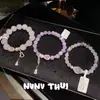 Pulsera Fulu de Calabaza de Cristal Rosa de Madagascar y Uva de Jade Morado, Nuevo Estilo Chino, Pulsera de Flor del Dios Amatista