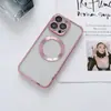 Adequado para Capa de Celular Apple 18Promax, Nova Capa Transparente com Película de Lente Embutida, Capa Protetora para Iphone15P com Atração Magnética