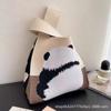 Bolso de Mano para Mujer del Festival del Bote del Dragón Panda, Bolso Cubo Tejido, Estilo Coreano y Japonés Versátil, Bolso Tote Casual, Bolsa para el Almuerzo, Lindo y Divertido
