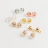 Pendientes de latón para hacer uno mismo con silicona de plástico transparente chapada en oro de 18 quilates, pendientes de retención de color, pendientes de perla, hebilla de botón, tapón para los oídos