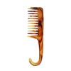 Pente de Estilo Vintage Cor de Âmbar com Dentes Largos, Pente Pompadour Dupla Face, Pente para Penteado Men's Back-Swept, Pente de Cabeleireiro