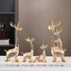 Producto Nuevo Transfronterizo, Set Familiar de Renos con Lámina de Oro de Lujo Ligero, Adornos, Decoración de Hogar de Alta Gama para Sala de Estar, Gabinete de Vino, Gabinete de TV