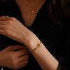 2022 Nuevo Original Moda de Nicho Todo Fósforo Pulsera de Cristal Verde Dorado para Mujer Avanzada Lujo Ligero Cadena Cubana para el Trabajo