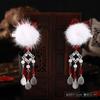 Antiguo Wi-clip Accesorios de ropa china horquilla tocado horquilla de felpa accesorios para el cabello pinza lateral disfraz antiguo horquilla de borla escalonada