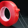 Cinta Adhesiva de Doble Cara Transparente para Coche, Tubo Pequeño Transparente, Impermeable, Sin Rastro, Película Roja Transparente, Acrílica, Venta al por Mayor