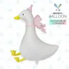 Novo balão de folha de ganso em pé para festa de 1 ano, fofo grande animal ganso branco adereços de decoração de aniversário atacado