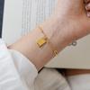 Pulsera de Acero de Titanio Estilo Coreano Ladrillo Pequeño para Mujer Sugerida Nicho Celebridad de Internet Lujo Ligero Todo Fósforo Pulsera de Oro de 18k Joyería de Moda