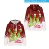 Nueva sudadera con capucha casual de impresión digital 3D para Navidad y Halloween transfronteriza para dropshipping