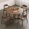 Mesa de Comedor Minimalista Nórdica de Madera Maciza para Reuniones de Negocios, Mesa Sencilla para Dormitorio, Combinación de Lujo Ligero Estilo Hiroshima para Recepción de Cafetería